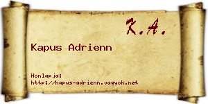 Kapus Adrienn névjegykártya